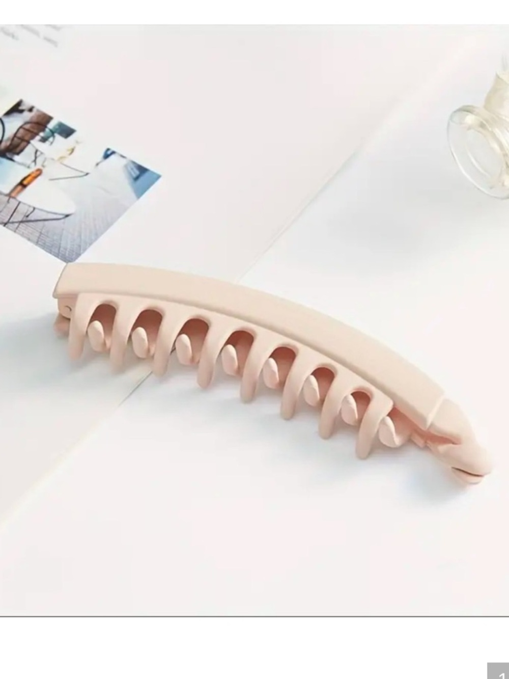 Pale Pink and Brown Banana Hair Clips - 2 Pack - Picture 3 of 4